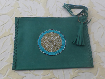 Ipad Leather bag - green