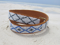 Handmade Leather belt - Nyeupe