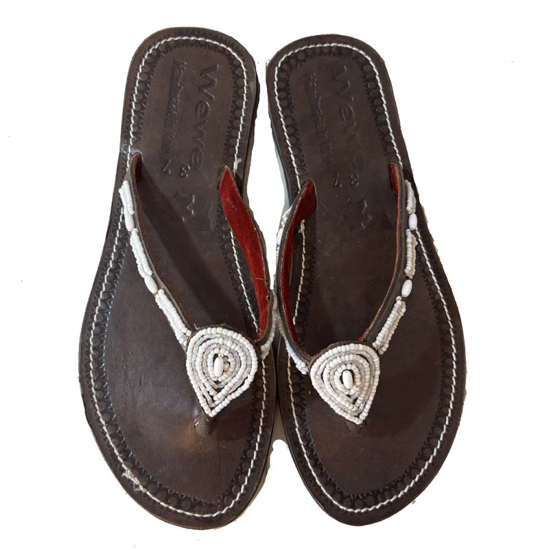 Bantu white Sandal